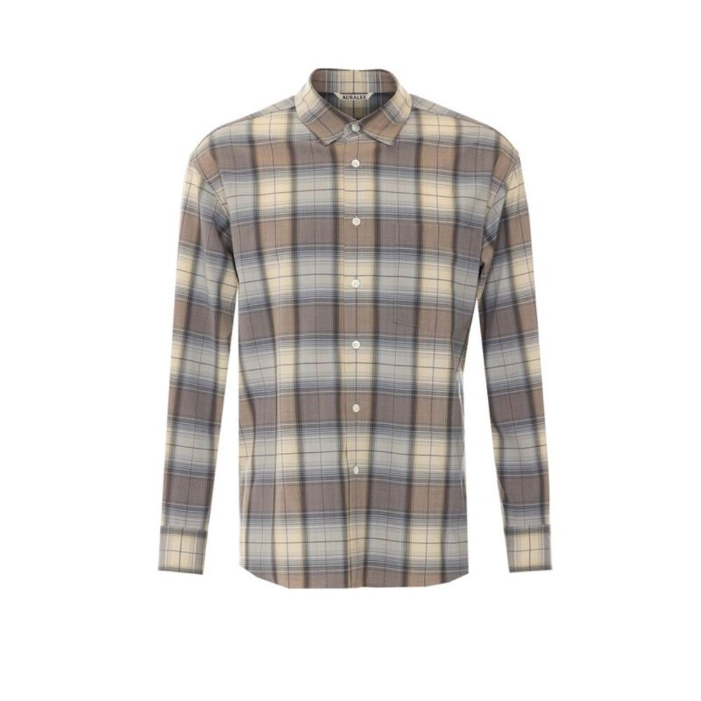 Auralee Men Super Light Check Shirt